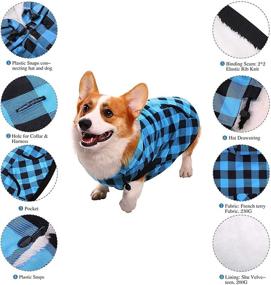 img 2 attached to 🐶 Warm and Soft Dog Plaid Shirt Coat Hoodie for Medium and Large Breeds - Pet Winter Clothes (4X-Large, Blue)