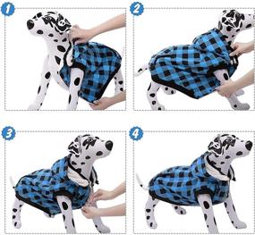 img 1 attached to 🐶 Warm and Soft Dog Plaid Shirt Coat Hoodie for Medium and Large Breeds - Pet Winter Clothes (4X-Large, Blue)