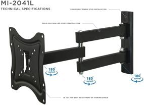 img 1 attached to 📺 Mount-It! MI-2041L TV Wall Mount Bracket: Full Motion Corner Bracket for 23-42 inch LCD LED Plasma TVs - Swivel, Tilt, VESA 200, Max 66 Lb Capacity