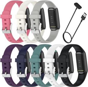 img 3 attached to 🌞 Sunnyson 8 Pack Fitbit Luxe Compatible Bands - Adjustable Silicone Sport Replacement Wristbands Straps for Men and Women (Small) - Fitbit Luxe Smart Watch Compatible