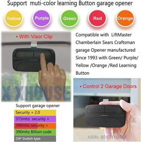 img 1 attached to 🚪 Universal Garage Door Remote compatible with LiftMaster, Chamberlain, Linear, Stanley, Wayne Dalton, Craftsman, and more – Easy set-up with Learn Button or DIP Switch on Opener