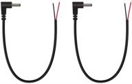 🔌 fancasee (2 pack) 3.5mm x 1.35mm 90 degree right angle dc power male plug jack to bare wire open end pigtail power cable cord - ideal for repairing dc power supply cables logo