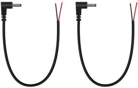 img 4 attached to 🔌 Fancasee (2 Pack) 3.5mm x 1.35mm 90 Degree Right Angle DC Power Male Plug Jack to Bare Wire Open End Pigtail Power Cable Cord - Ideal for Repairing DC Power Supply Cables