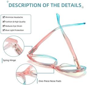 img 2 attached to 👓 Olipunt 4 Pack Reading Glasses: Blocks Blue Light, Fashionable Ladies Computer Readers, Anti Glare UV Eyeglasses for Women - +2.25 Power