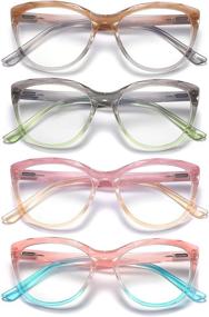 img 4 attached to 👓 Olipunt 4 Pack Reading Glasses: Blocks Blue Light, Fashionable Ladies Computer Readers, Anti Glare UV Eyeglasses for Women - +2.25 Power