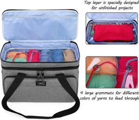 img 3 attached to CURMIO Double Layer Knitting Compartments Accessories Organization, Storage & Transport