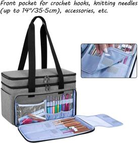 img 1 attached to CURMIO Double Layer Knitting Compartments Accessories Organization, Storage & Transport