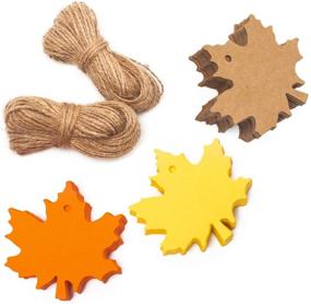 img 4 attached to 🍁 Whaline 150 Pcs Fall Gift Tags: Maple Leaves Favor Paper Tags with Natural Jute Twine - Ideal for Autumn, Thanksgiving, Wedding & Craft Presents (3 Colors)