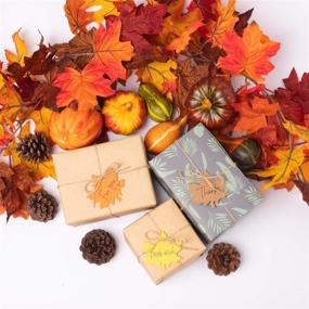 img 1 attached to 🍁 Whaline 150 Pcs Fall Gift Tags: Maple Leaves Favor Paper Tags with Natural Jute Twine - Ideal for Autumn, Thanksgiving, Wedding & Craft Presents (3 Colors)