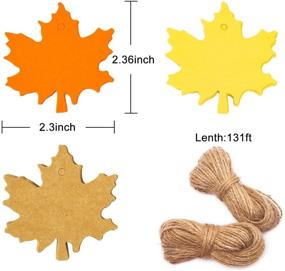 img 3 attached to 🍁 Whaline 150 Pcs Fall Gift Tags: Maple Leaves Favor Paper Tags with Natural Jute Twine - Ideal for Autumn, Thanksgiving, Wedding & Craft Presents (3 Colors)