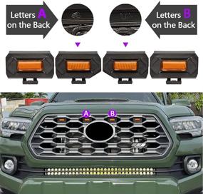 img 3 attached to 4pcs Raptor LED Light Upgrade for 2020 2021 Tacoma OEM Grill - 2021 Tacoma Grille Lights LED Grill Lights Compatible with TRD Off Road and Sport OEM Grille | Add a Fuse Included - Yellow Shell Amber Light