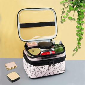 img 1 attached to Ultimate Double Layer Waterproof Makeup Bags: Travel in Style with Portable Cosmetic Bag for Women – Perfect for Makeup, Cosmetics Tools, Shampoo, Toiletries