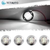 🚤 tctauto marine boat lights: white led transom, cabin, stern, and cockpit navigation lights - 3 inch, 6-2835-smd leds, 12v, round chrome clear lens, waterproof (pack of 4) логотип