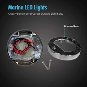 img 3 attached to 🚤 TCTAuto Marine Boat Lights: White LED Transom, Cabin, Stern, and Cockpit Navigation Lights - 3 Inch, 6-2835-SMD LEDs, 12V, Round Chrome Clear Lens, Waterproof (Pack of 4)