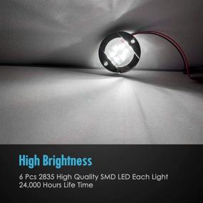 img 2 attached to 🚤 TCTAuto Marine Boat Lights: White LED Transom, Cabin, Stern, and Cockpit Navigation Lights - 3 Inch, 6-2835-SMD LEDs, 12V, Round Chrome Clear Lens, Waterproof (Pack of 4)