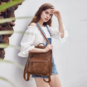 img 3 attached to 👜 Stylish Leather College Shoulder Women's Handbags & Wallets with Telena Backpack - Optimal Fashion Backpacks