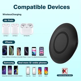 img 3 attached to Cirtek 15W Wireless Charging Pad: Super Thin Qi Charger with Fast Charging for iPhone 12/12 Pro Max, Samsung Galaxy S21/S20 Ultra/S9/S9 Plus/S10, AirPods Pro
