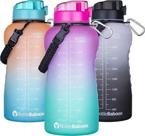 img 4 attached to 💧 BottleBaboon 1 Gallon Motivational Water Bottle with Straw & Time Marker: Stay Hydrated for Fitness!