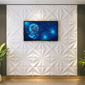 img 3 attached to 🌟 MIX3D 3D Wall Panels - Star Textured White PVC Wall Panels for Interior Wall Decor - 12 Tiles, 32 Sq Ft Pack