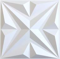 🌟 mix3d 3d wall panels - star textured white pvc wall panels for interior wall decor - 12 tiles, 32 sq ft pack logo