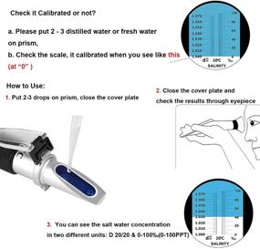 img 3 attached to 🐠 Hallocool Salinity Refractometer: Advanced Aquarium Saltwater Tester with ATC - Dual Scale 0-100 PPT & 1.000-1.070 Specific Gravity - Ideal for Marine Fishkeeping Hydrometer Testing