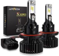 h13/9008 led headlight bulbs conversion kit 8000lm leppein s+ series dual high/low beam 32xzes 2nd generation chips 6500k cool white halogen replacement-1 pair logo
