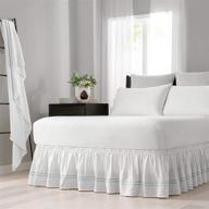 🛌 effortless fit baratta wrap around dust ruffle - easy on/off bedskirt with 18-inch drop for queen/king bed, spa логотип