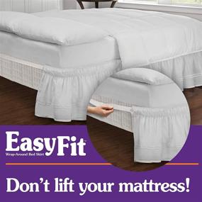 img 1 attached to 🛌 Effortless Fit Baratta Wrap Around Dust Ruffle - Easy On/Off Bedskirt with 18-Inch Drop for Queen/King Bed, Spa
