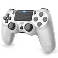 🎮 gobub replacement for ps4 controller: wireless dual vibration game joystick for ps4/ slim/pro - compatible with ps4 console (white) логотип