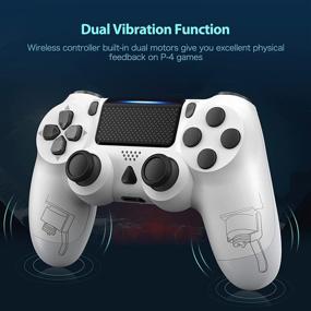 img 2 attached to 🎮 Gobub Replacement for PS4 Controller: Wireless Dual Vibration Game Joystick for PS4/ Slim/Pro - Compatible with PS4 Console (White)