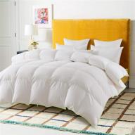 🌟 premium domdec white goose down comforter: ultra soft, baffle box design, 750 fill power, all season warmth logo