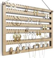 📿 indi & olive wooden hanging ring, necklace, and earring organizer - jewelry organizer with wall mount, 180 notches, 145 holes & 8 ring and necklace holders - wall mounted jewelry holder for better organization logo