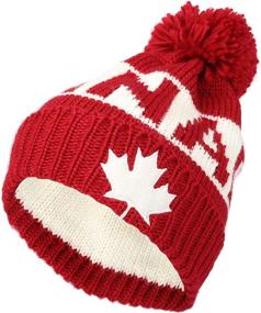 img 4 attached to Stylish AND Cozy: WITHMOONS Knit US Canada Flag Union Jack Pom Beanie Hat JZP0027