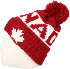 img 2 attached to Stylish AND Cozy: WITHMOONS Knit US Canada Flag Union Jack Pom Beanie Hat JZP0027