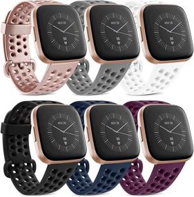 img 4 attached to Совместимые силиконовые дышащие браслеты Fitbit