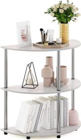 img 1 attached to FURINNO Frans Turn-N: Stylish White Oak 🪑 Console Table with Stainless Steel Tubes for Modern Interiors