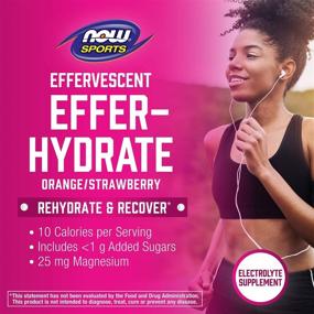 img 2 attached to 🏋️ Now Sports Nutrition Effervescent Effer-Hydrate Electrolyte Supplement for Recovery, Orange Strawberry Flavor, Pale Pink Color, Pack of 10