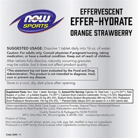 img 3 attached to 🏋️ Now Sports Nutrition Effervescent Effer-Hydrate Electrolyte Supplement for Recovery, Orange Strawberry Flavor, Pale Pink Color, Pack of 10