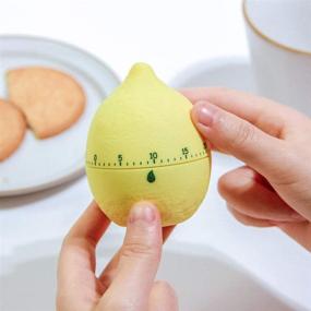 img 3 attached to 🍋 Cute Fruit Cookie Kitchen Timer - Novelty Manual Cooking Timer for Kitchen Alarm & Home Desktop Decor (Lemon)