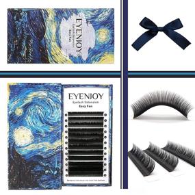 img 1 attached to 👁️ Enhance Your Look with Eyenjoy Easy Fan Volume Lashes: CC Curl, 0.05mm Thickness, Length Mix 10~12mm, Self Fanning Individual Lashes for Effortless 3D-10D Volume