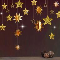 🌟 decor365 gold twinkle star party decoration kit - metallic glitter 3d hanging star bunting garland for twinkle little star decor in nursery, kids room, birthday, wedding, baby shower, christmas, graduation, and ramadan logo