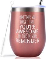 🎁 unowyi thank you gifts for women, coworkers, and friends - vacuum insulated tumbler 12oz for goodbye, birthdays, halloween, christmas, graduation; includes funny & inspirational wish card логотип