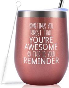 img 4 attached to 🎁 UnowYi Thank You Gifts for Women, Coworkers, and Friends - Vacuum Insulated Tumbler 12oz for Goodbye, Birthdays, Halloween, Christmas, Graduation; Includes Funny & Inspirational Wish Card