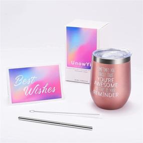 img 1 attached to 🎁 UnowYi Thank You Gifts for Women, Coworkers, and Friends - Vacuum Insulated Tumbler 12oz for Goodbye, Birthdays, Halloween, Christmas, Graduation; Includes Funny & Inspirational Wish Card