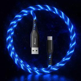 img 3 attached to FOXNOVO Видимый поток света USB-C кабель - 3.3FT Синий свет - Быстрая зарядка для Samsung Galaxy S20, S10 S9, Google Pixel, Switch - USB 2.0 Кабель Type C - 3A