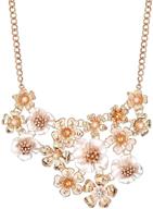 💐 floral white pearl statement chain necklace by jones new york: featuring gold accents logo