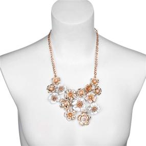 img 1 attached to 💐 Floral White Pearl Statement Chain Necklace by Jones New York: Featuring Gold Accents