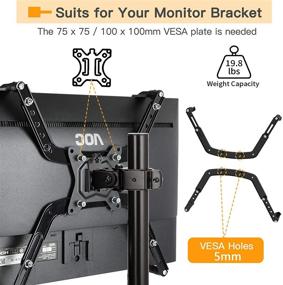 img 1 attached to 🖥️ Кронштейн ErGear VESA: Универсальный адаптер для монитора без стандарта VESA для экранов от 17 до 32 дюймов, кронштейн VESA 75x75 мм и 100x100 мм - EGMUA4