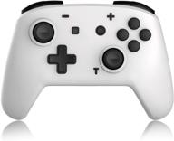 white wireless gamepad controller for nintendo switch/switch lite - momen switch pro controller with turbo speed, motion vibration, and gyro axis logo