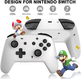 img 3 attached to White Wireless Gamepad Controller for Nintendo Switch/Switch Lite - Momen Switch Pro Controller with Turbo Speed, Motion Vibration, and Gyro Axis